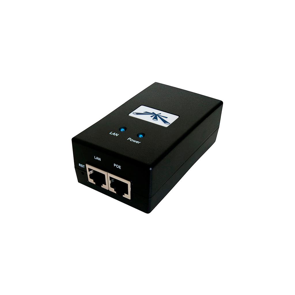 Adaptador Poe, Output: 24Vdc/1A, Input:90-260Vac/47-63 Hz, marca Ubiquiti