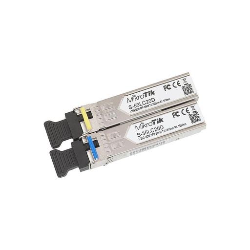 [S-3553LC20D] Kit de dos módulos SFP (1.25G), 20Km, single mode, marca Mikrotik