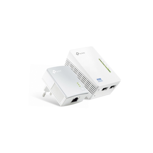 [TL-WPA4220 KIT] Kit de Extensor de cobertura Wi-Fi Powerline AV600, 300 Mbps a 2,4 GHz, 600 Mbps Powerline, 2 puertos Fast Ethernet
 KIT: 1 × TL-PA4010 + 1 × TL-WPA4220, marca TP-Link