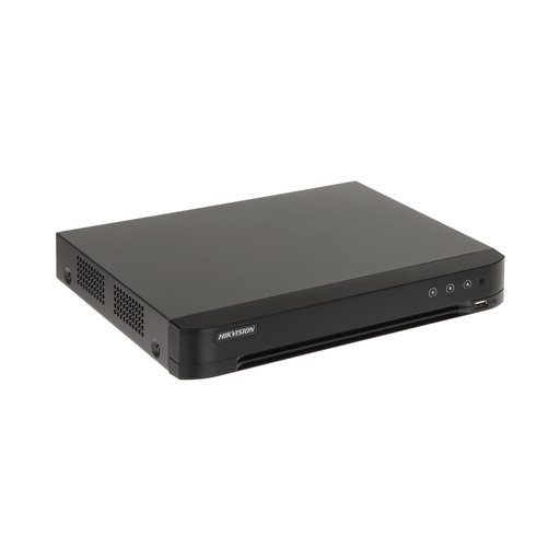 [iDS-7216HQHI-M1/S] DVR 16 canales con AcuSense H.265 , detección facial , reducción de falsas alarmas , detección de vehículos y personas Turbo HD / CVI / AHD / CVBS, entrada de video de 16 canales y audio de 1 canal, compresión H.265 / H.265 +, 1 interfaz SATA , CH01-04: 3MP @ 15fps, CH01-16: 1920 × 1080P @ 15 fps, 4MP Lite @ 15fps / ch, salida 4K UHD, compatible con salida CVBS, carcasa independiente de 1U. Marca Hikvision