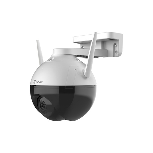 [CS-C8C-A0-1F2WFL1] Cámara PT C8C para Exteriores, resolución 2 Mpx, movimiento panoramico de vision 360°, deteccion de personas con tecnologia IA, IP65, vision nocturna a color, H.265, soporta MicroSD hasta 256GB (no incluida), 12V. Marca Ezviz