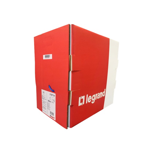 [LG32754] Caja de cable certificado, Categoria 6, U/UTP, chaqueta LSZH, 4 pares color azul, 305 metros, 24 AWG, marca Legrand - Ortronics