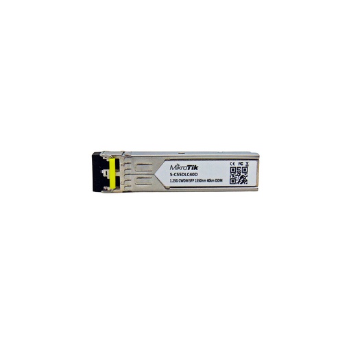 [S-C55DLC40D] SFP CWDM con conector dual LC-UPC, distancia de enlace 40km, 1550nm, capacidad de transmisión 1.25Gbps, marca Mikrotik