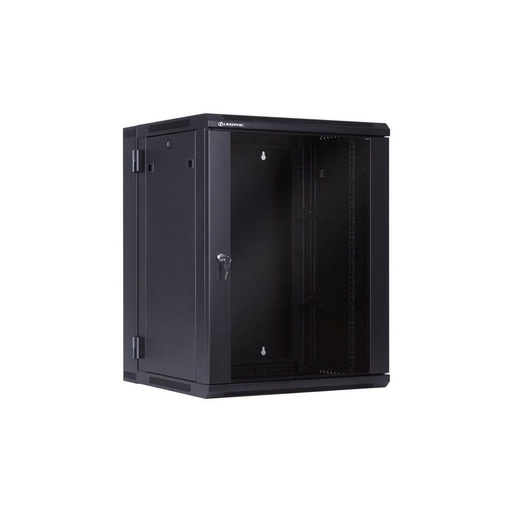 [WCC18-655-BAA-C] Gabinete abatible 18U, 550mm de profundidad, con puerta frontal de vidrio, marca Linkbasic 