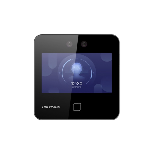 [DS-K1T343EWX] Terminal de reconocimiento Facial, Control de Acceso y Asistencia, Capacidad 1500 rostros y 3 mil tarjetas, pantalla de 4.3 pulgadas, lectura de tarjetas de 125KHz, lectura de rostros a 0.3 - 1.5 metros, audio en dos vias para conectar con estacion de interior, 12VDC. Marca Hikvision