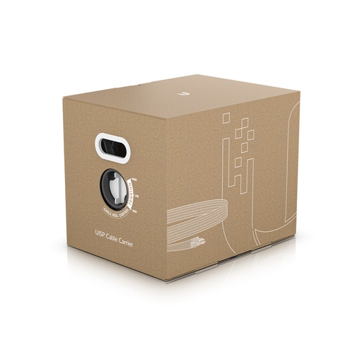 [UISP-Cable-Carrier] Bobina De Cable De 305 Metros, cable solido 24 AWG, Cat5E Exterior Blindado, Stp, Carrier-Class, con divisor anti-crosstalk, color negro, marca Ubiquiti