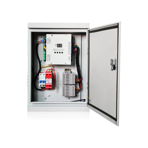 [FM10D-FN] Controlador de semaforo de 5 salidas, pulsador para peatones, para carretera unidireccional y bidireccional, marca Fama