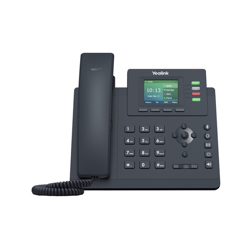 [SIP-T33G] Teléfono IP de escritorio, 4 líneas SIP, 2 puertos Gigabit Ethernet, incluye fuente de poder, marca Yealink