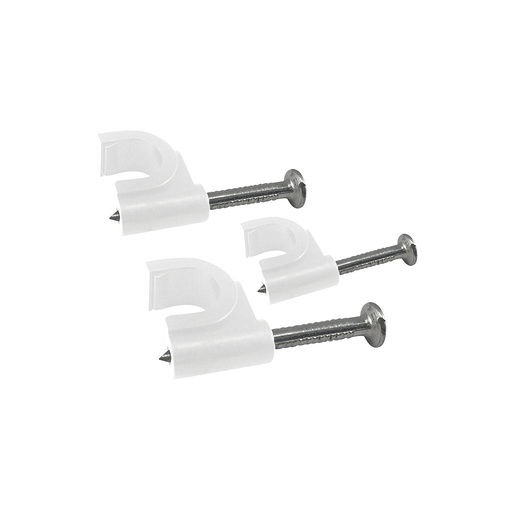 [GHP-011] Clavo con grapa para cable RG-6 color blanco