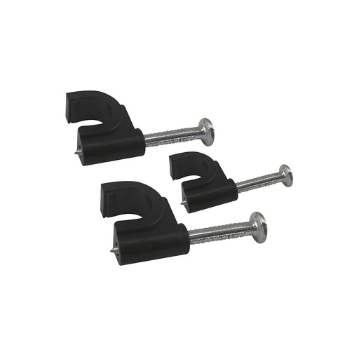 [GHP-012] Clavo con grapa para cable RG-6 color negro