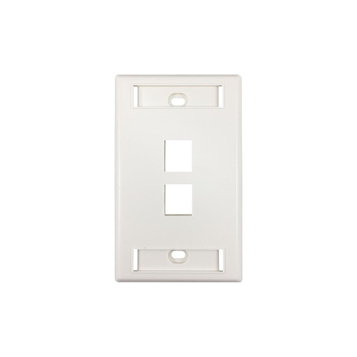 [OR-KSFP2] Placa de 2 posiciones para conector Keystone, color blanco, marca Ortronics