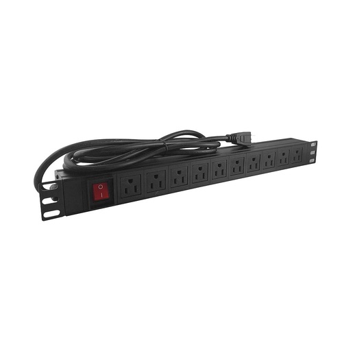 [GI-USA(15)-10] PDU 10 tomas horizontal para gabinete, 110VAC, 15A, marca Nextlink