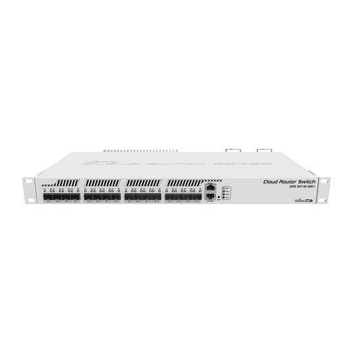 [CRS317-1G-16S+RM] Cloud Router Switch, conmutador inteligente, 1X Gigabit LAN, 16 slot SFP+, CPU Dual Core 800Mhz, 1GB Ram, enfriamiento pasivo de montaje en rack 1U, fuente de alimentación doble, marca Mikrotik