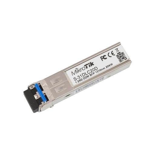 [S-31DLC20D] Módulo SFP (1.25G), 20KM, para fibra óptica monomodo, 1310nm, marca Mikrotik 
